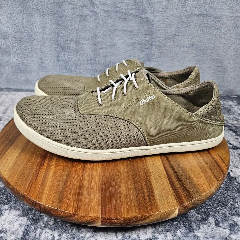 OluKai Nohea Moku Shoes Mens 10 Clay Tapa Mesh Boat Sneakers Casual Comfort